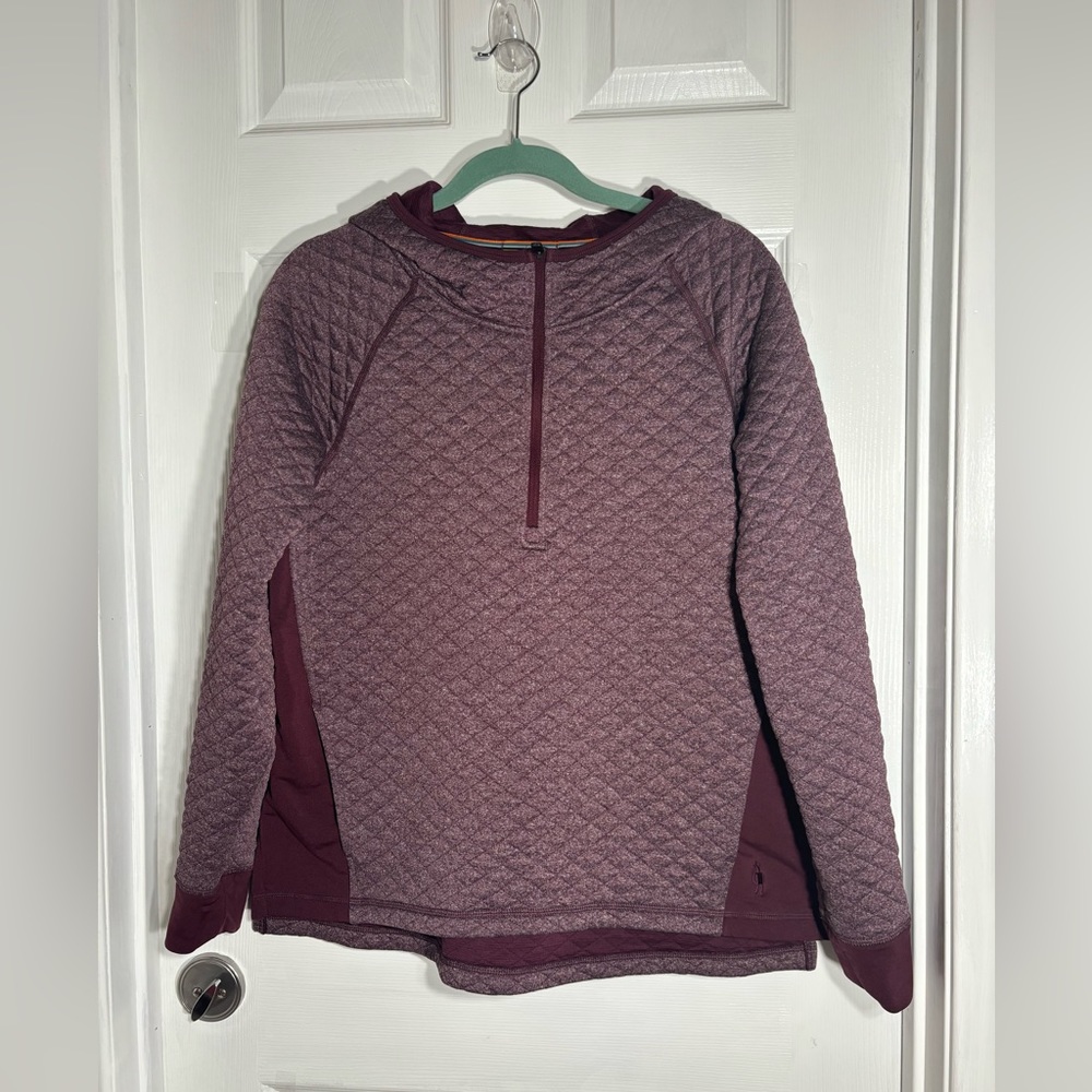 Smartwool Zip Hooded Pullover Hoodie Wool Blend Medium Size